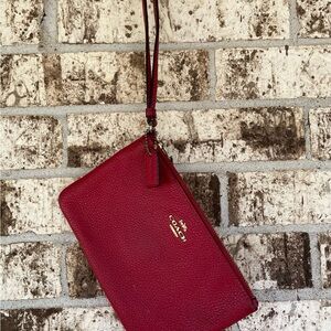 Coach Red Leather Wristlet